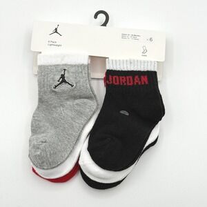 JORDAN Infant Socks Boy Ankle -‎ 6 Pack Size 12-24 months Multi-Color
